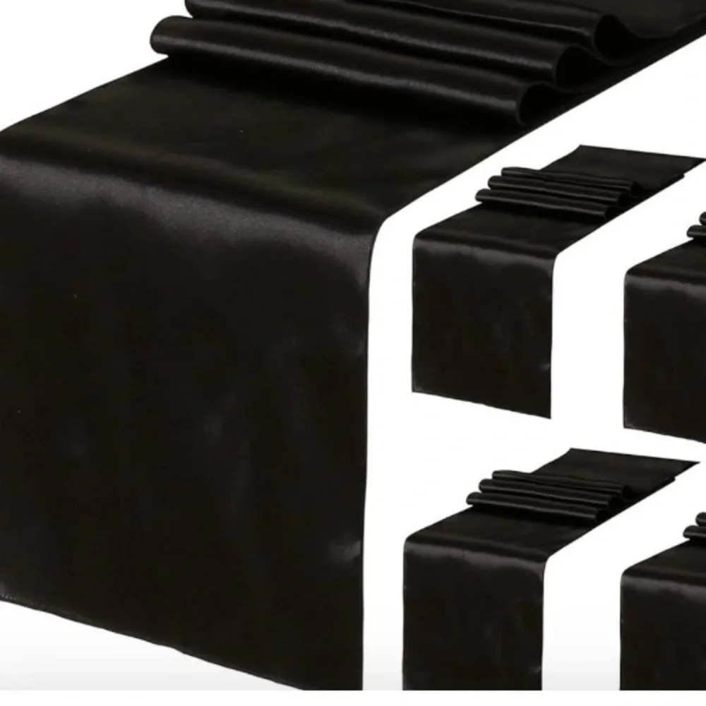 Table Runner 12”x108” in Black color. Brand new 10 in a pack.
